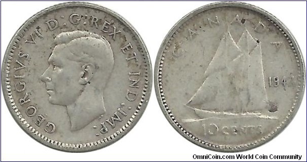 Canada 10 Cents 1947ML