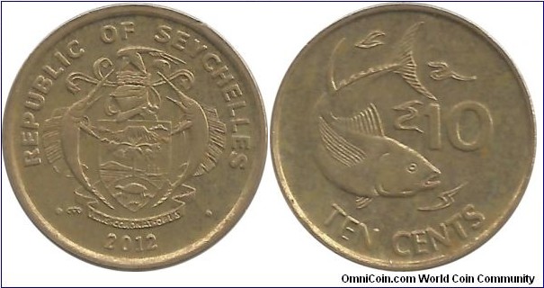 Seychelles 10 Cents 2012