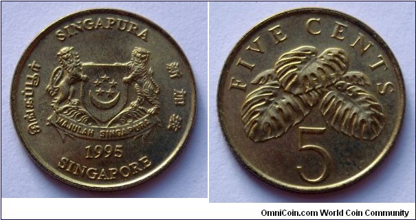 Singapore 5 cents. 
1995