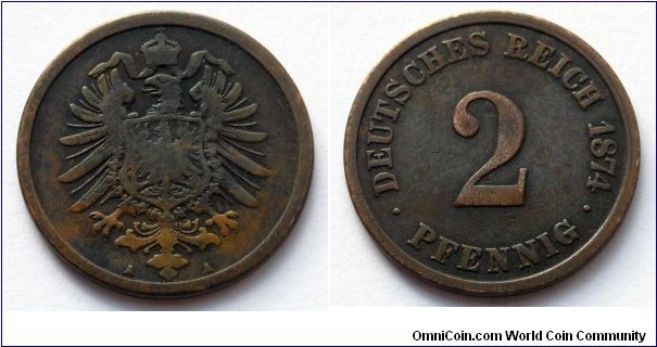 German Empire 2 pfennig. 1874 (A) 