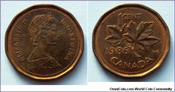 Canada 1 cent.
1986