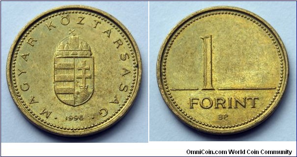 Hungary 1 forint.
1996