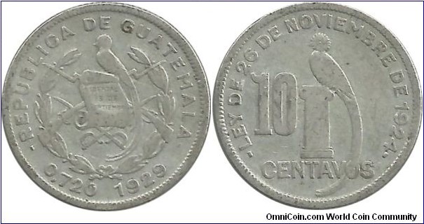 Guatemala 10 Centavos 1929(L)