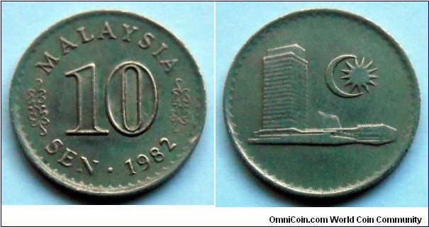 Malaysia 10 sen.
1982