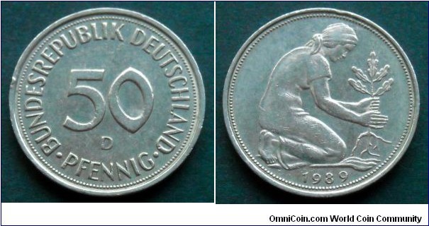 German Federal Republic (West Germany) 50 pfennig.
1989 D - Munich