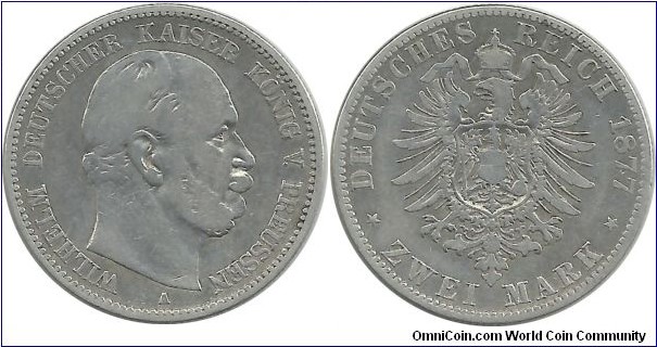 Deutsches Reich-Prussia 2 Mark 1877