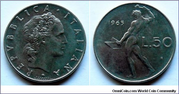 Italy 50 lire.
1963 (II)