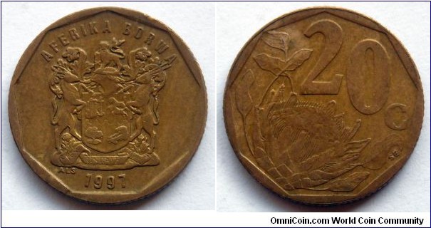 South Africa 20 cents.
1997, Tswana legend (II)