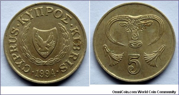 Cyprus 5 cents.
1994