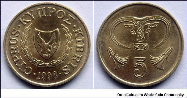 Cyprus 5 cents.
1998