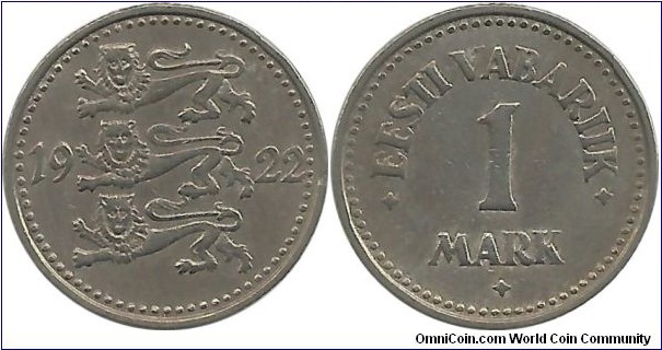 Eesti 1 Mark 1922