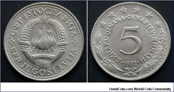 Yugoslavia 5 dinara.
1972 (V)