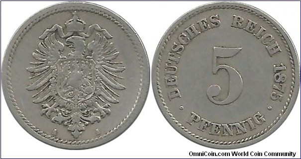 DeutschesReich 5 Pfennig 1875A