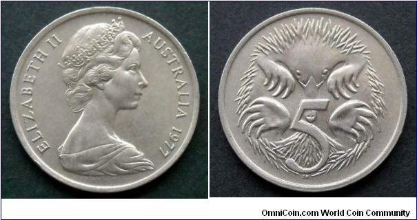Australia 5 cents.
1977