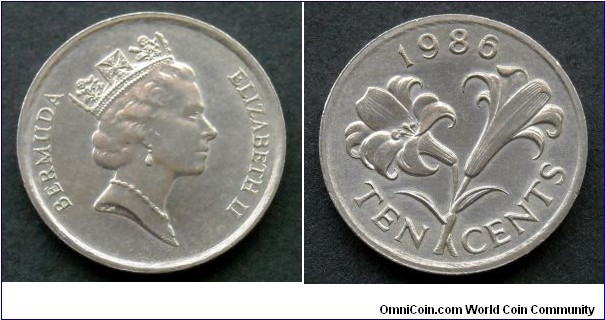 Bermuda 10 cents.
1986