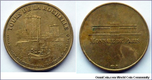 Monnaie de Paris - Tourist token. Tours de La Rochelle.