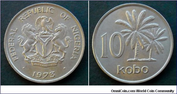Nigeria 10 kobo.
1973