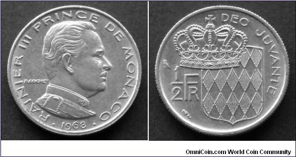 Monaco 1/2 franc.
1968 (II)