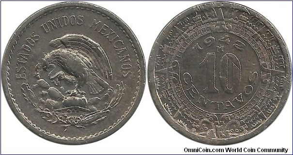 Mexico 10 Centavos 1942