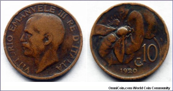 Italy 10 centesimi.
1920 (II)