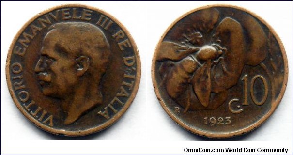 Italy 10 centesimi.
1923 (III)
