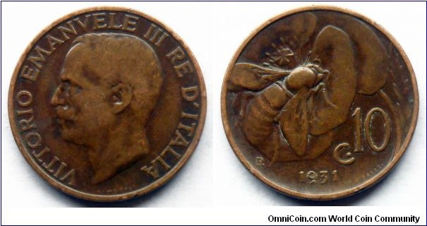 Italy 10 centesimi.
1931 (II)