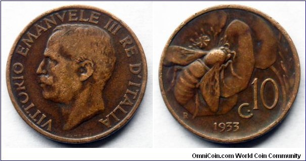 Italy 10 centesimi.
1933