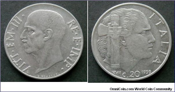 Italy 20 centesimi.
1939, Acmonital (II)