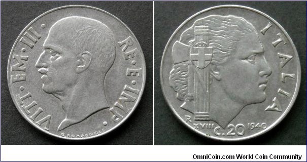 Italy 20 centesimi.
1940, Acmonital (IV)