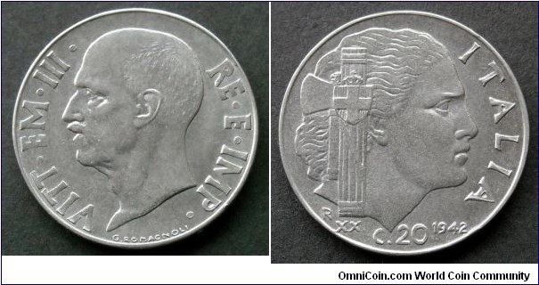 Italy 20 centesimi.
1942, Acmonital (III)