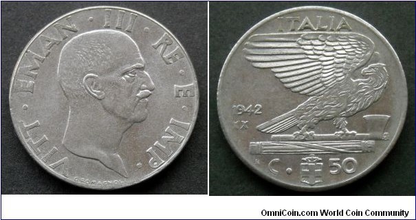 Italy 50 centesimi.
1942, Acmonital