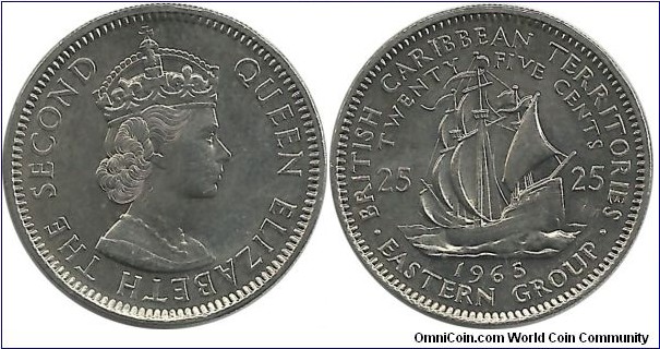 EastCaribbeanStates 25 Cents 1965