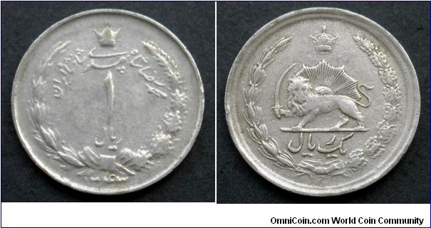 Iran 1 rial.
1964 (SH 1343)