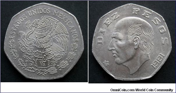 Mexico 10 pesos.
1981