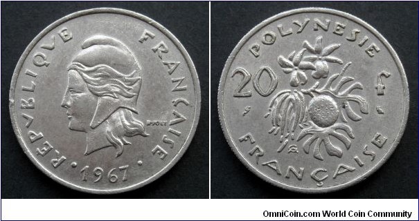 French Polynesia 20 francs. 1967
