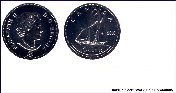 Canada, 10 cents, 2018, Scooter, Queen Elizabeth II.