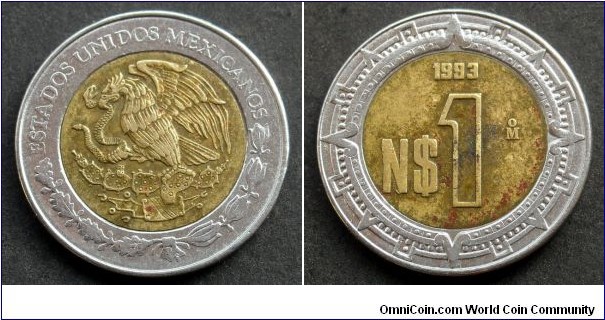 Mexico 1 new peso.
1993 (II)
