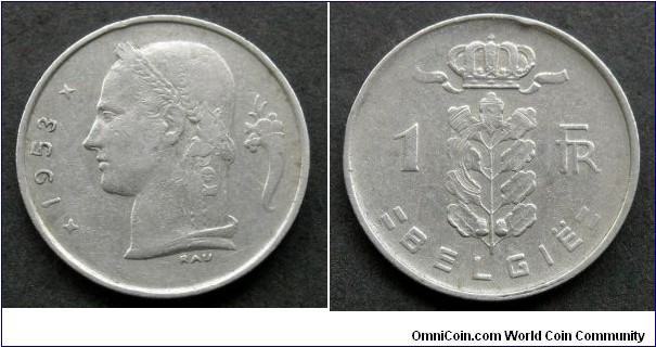 Belgium 1 franc.
1953, Belgie