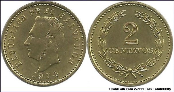 El Salvador 2 Centavos 1974