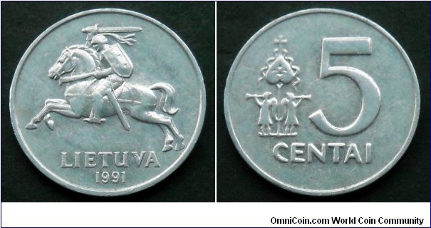 Lithuania 5 centai.
1991 (II)