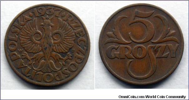 Poland 5 groszy.
1937