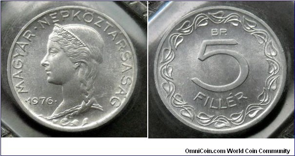 Hungary 5 filler from 1976 annual coin set (II)