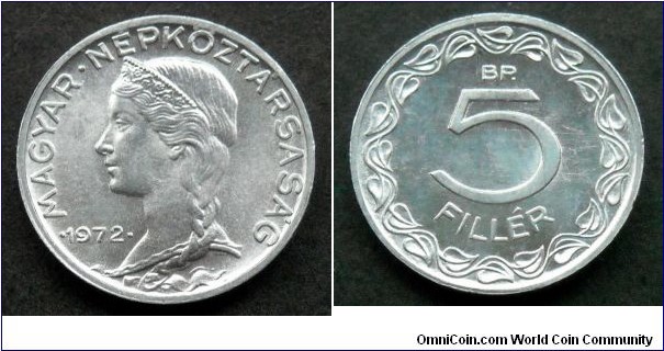 Hungary 5 filler.
1972, Mintage: 50.000 pieces