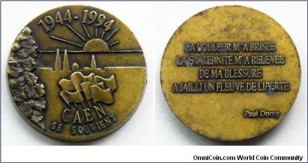 French medal - 50th Anniversary of Liberation of Caen.