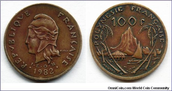 French Polynesia 100 francs.
1982 (I.E.O.M)