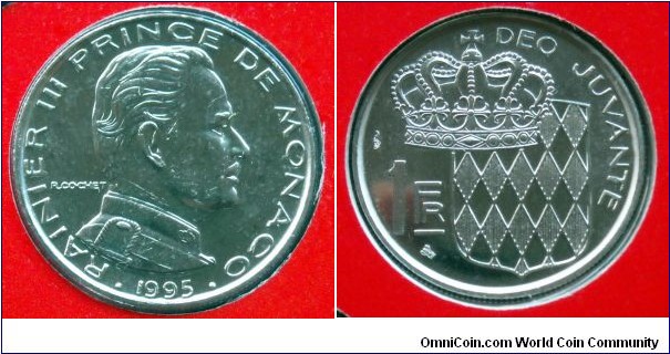 Monaco 1 franc from 1995 mint set (Monnaie de Paris)