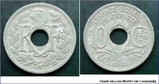 France 10 centimes.
1941, Zinc