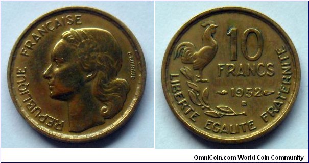 France 10 francs.
1952 B