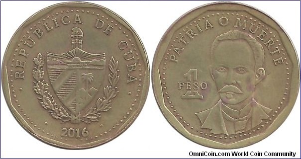 Cuba 1 Peso 2016 (I clean the coin)