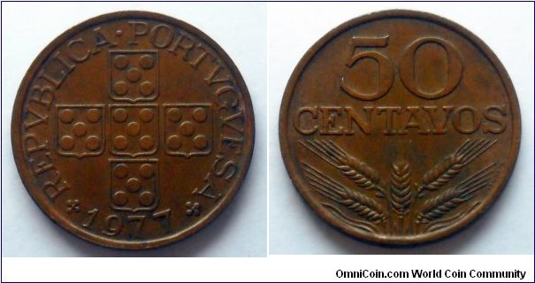 Portugal 50 centavos.
1977 (II)